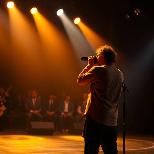 Fotografo cattura un momento di performance di un artista su un palco