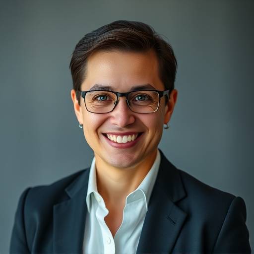 Fotografo ritrae un professionista con un sorriso sicuro per il suo profilo LinkedIn